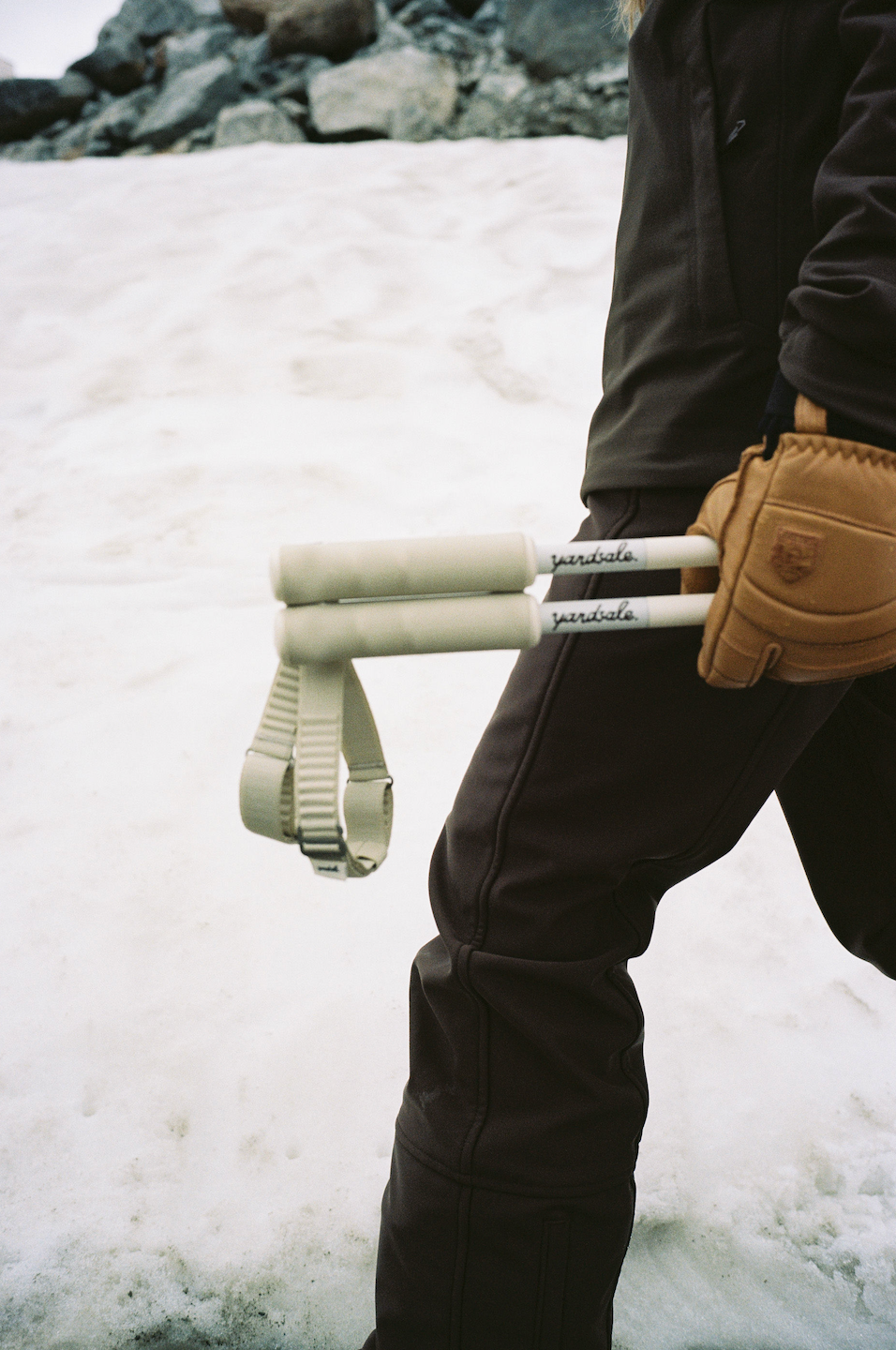 An image a of a skier with magnetic ski poles