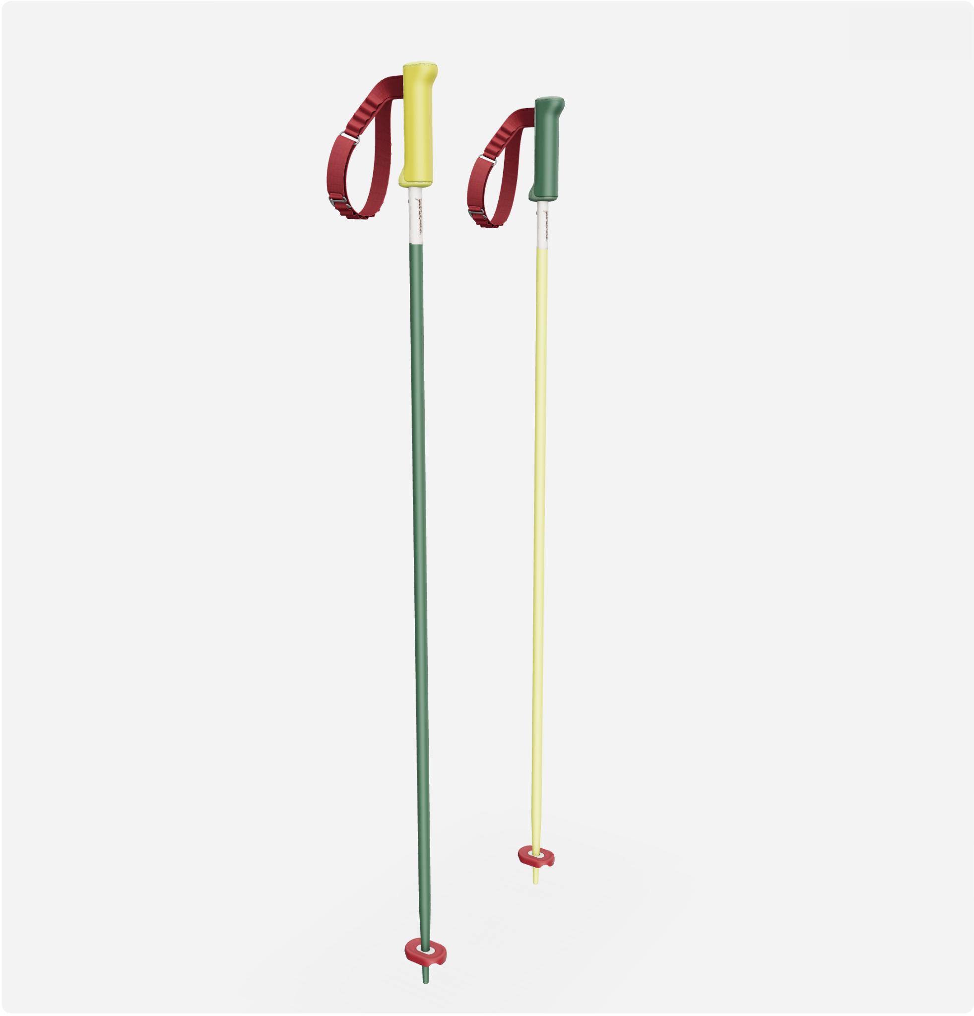 An image of Yardsale ski pole renders in the customization flow