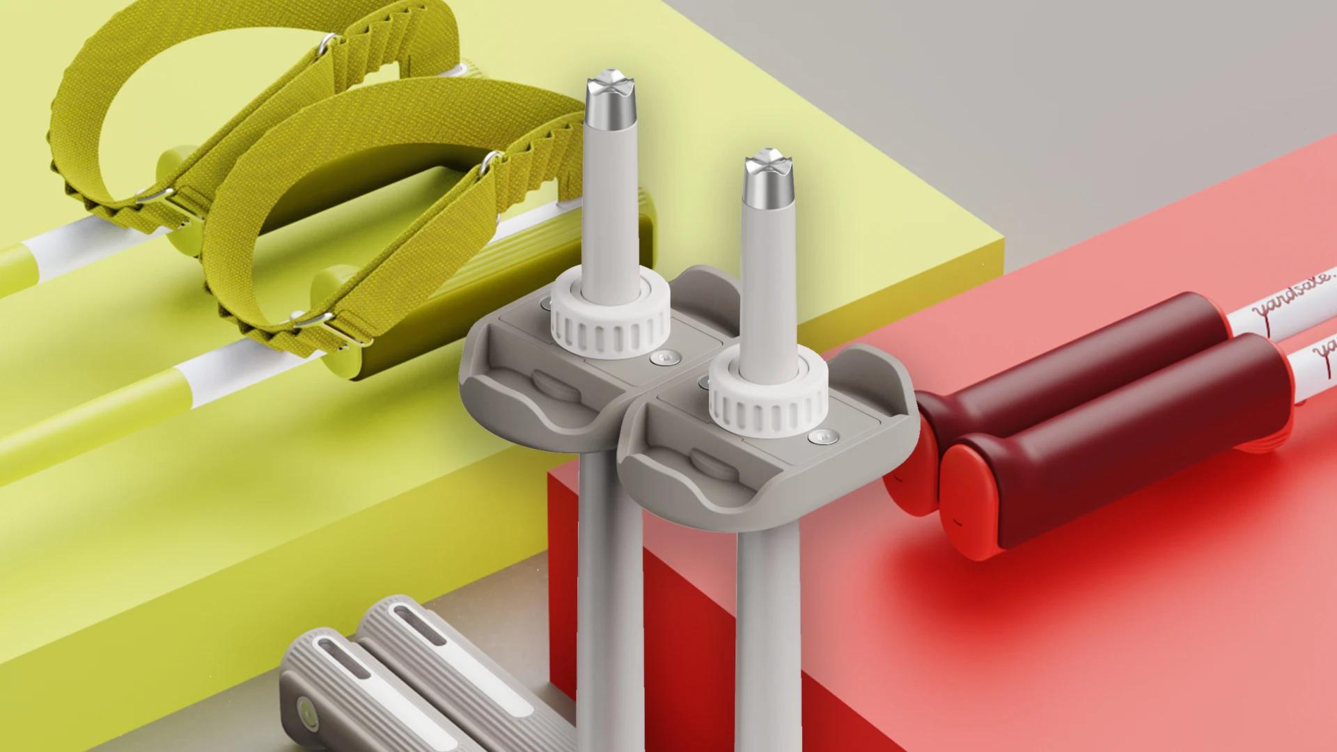 An image of Yardsale ski pole renders for Fast Company