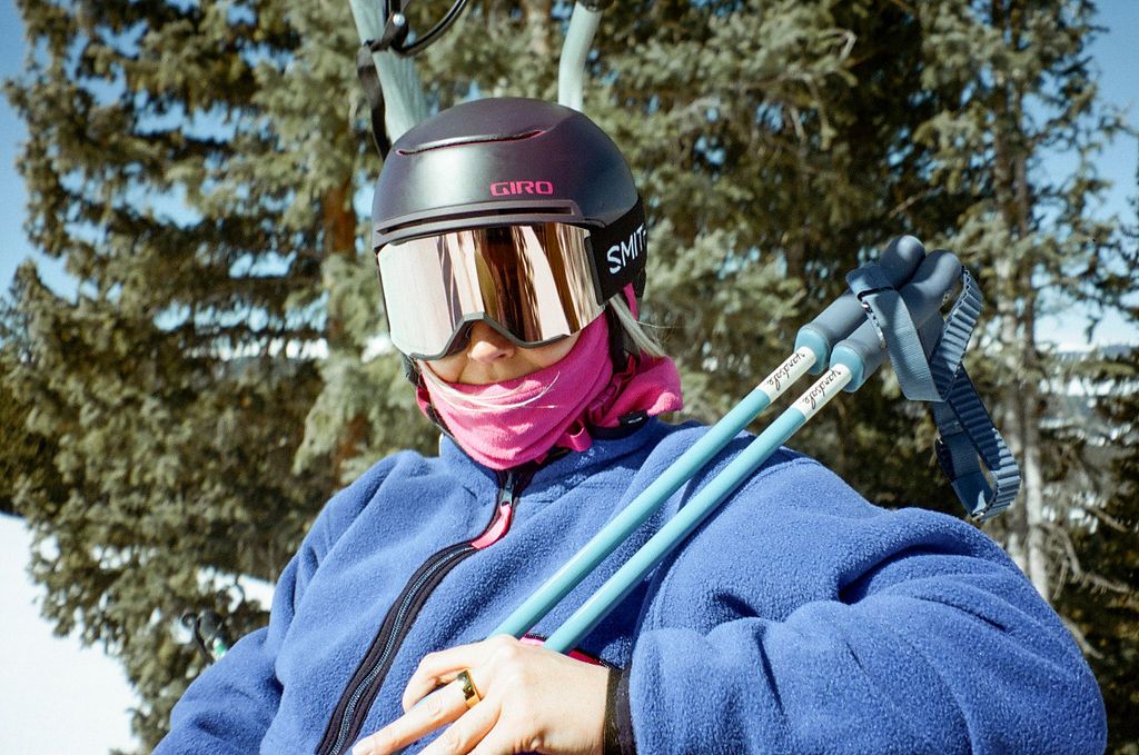 An image of skier on a chairlift