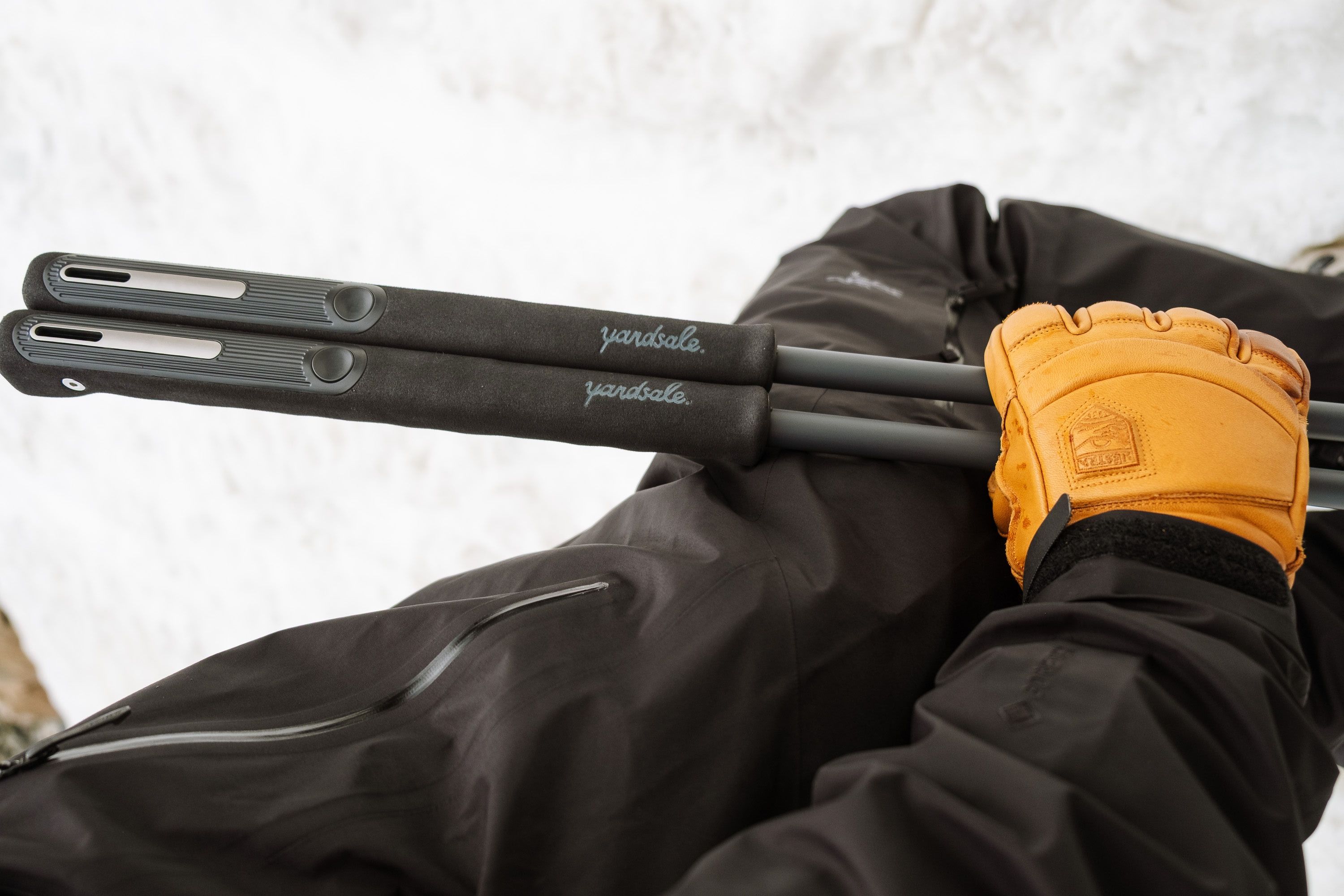 An image of P2 Hybrid poles in the snow