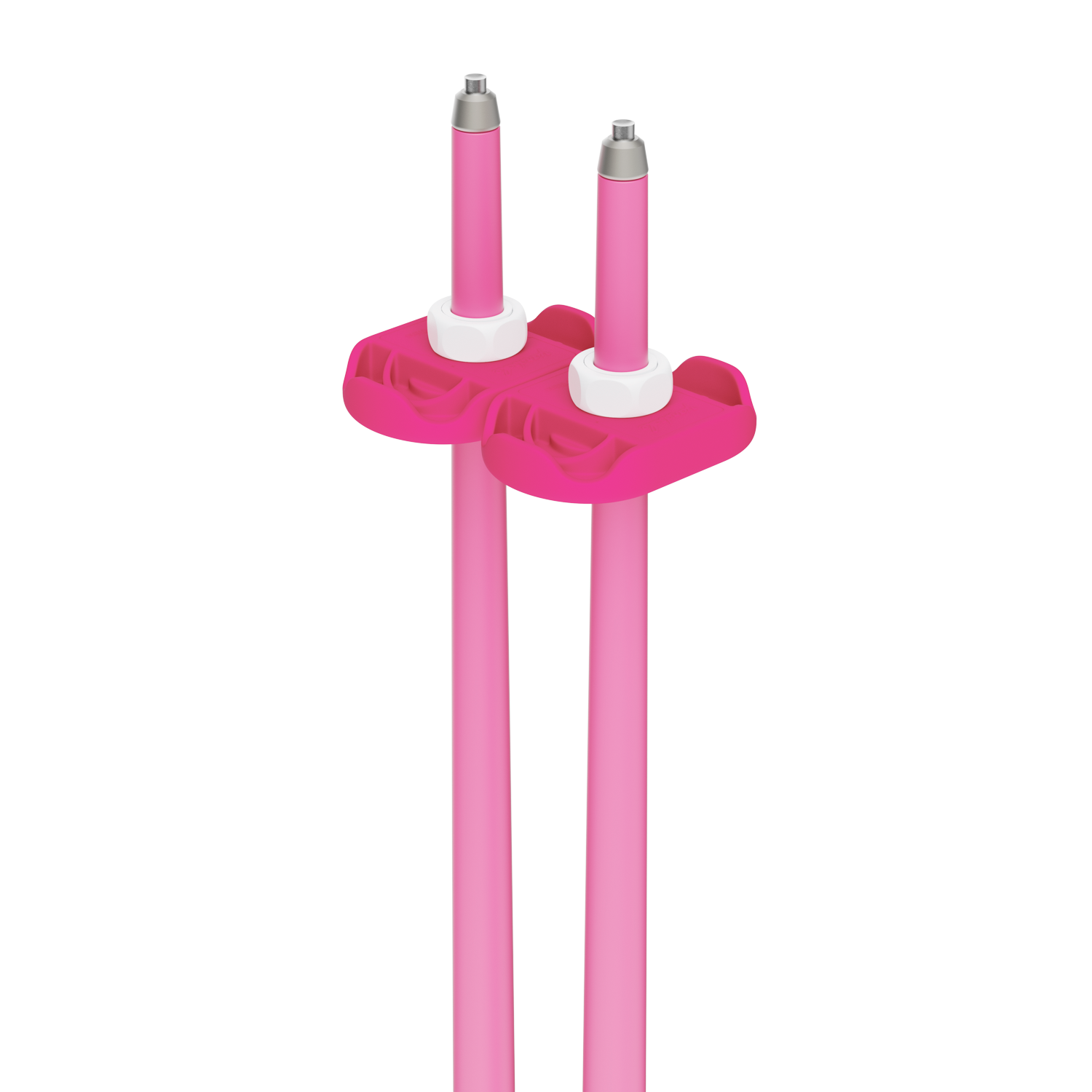 An image of P1 ski poles pink baskets