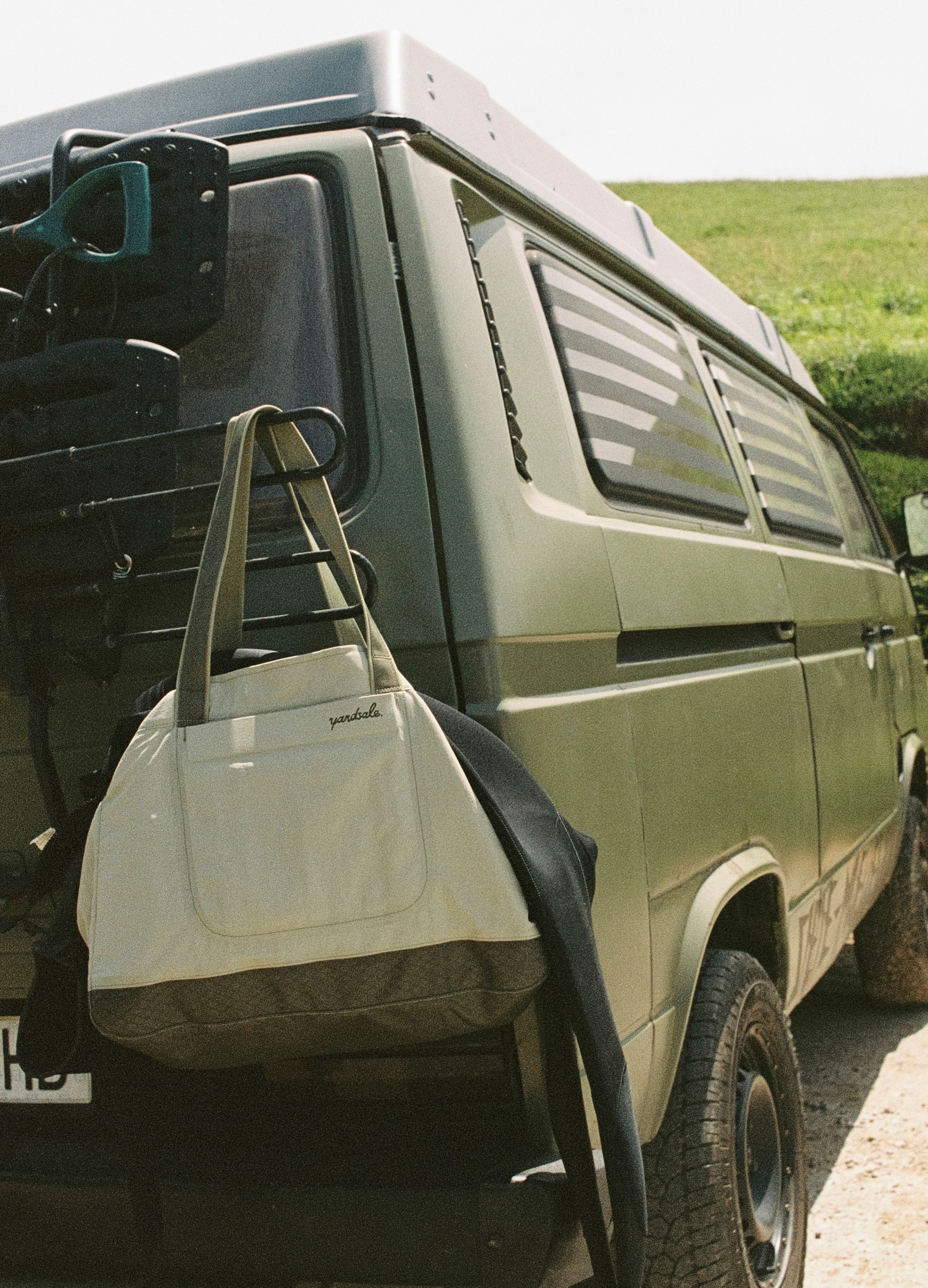 An image of a bag on a green van