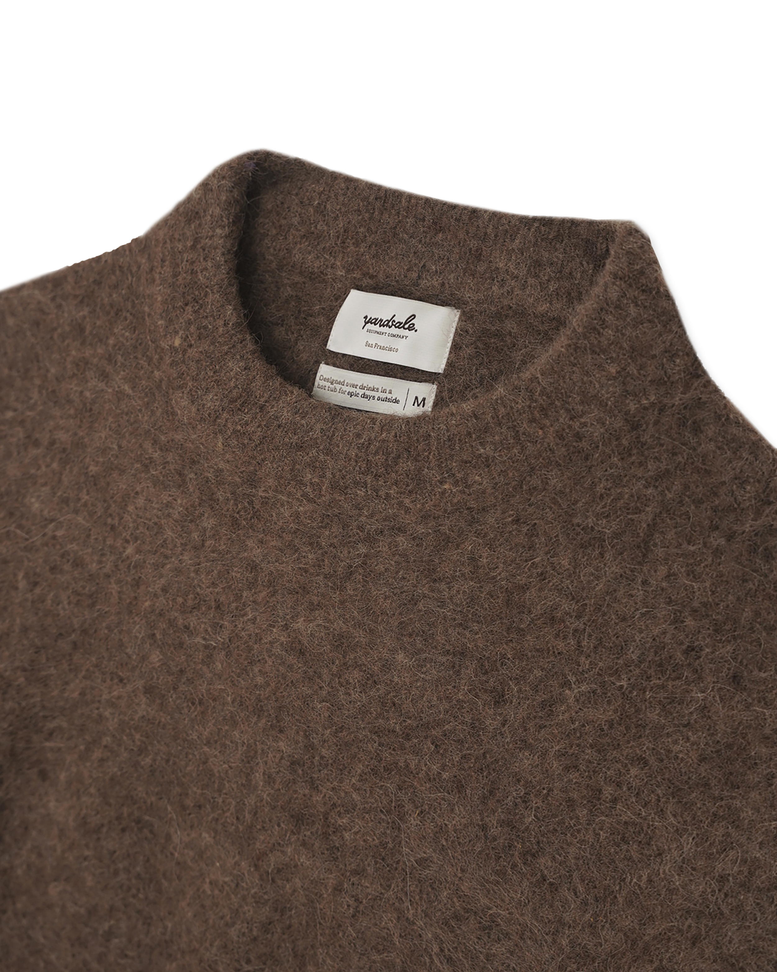 Chocolate dinner sweater tag detail