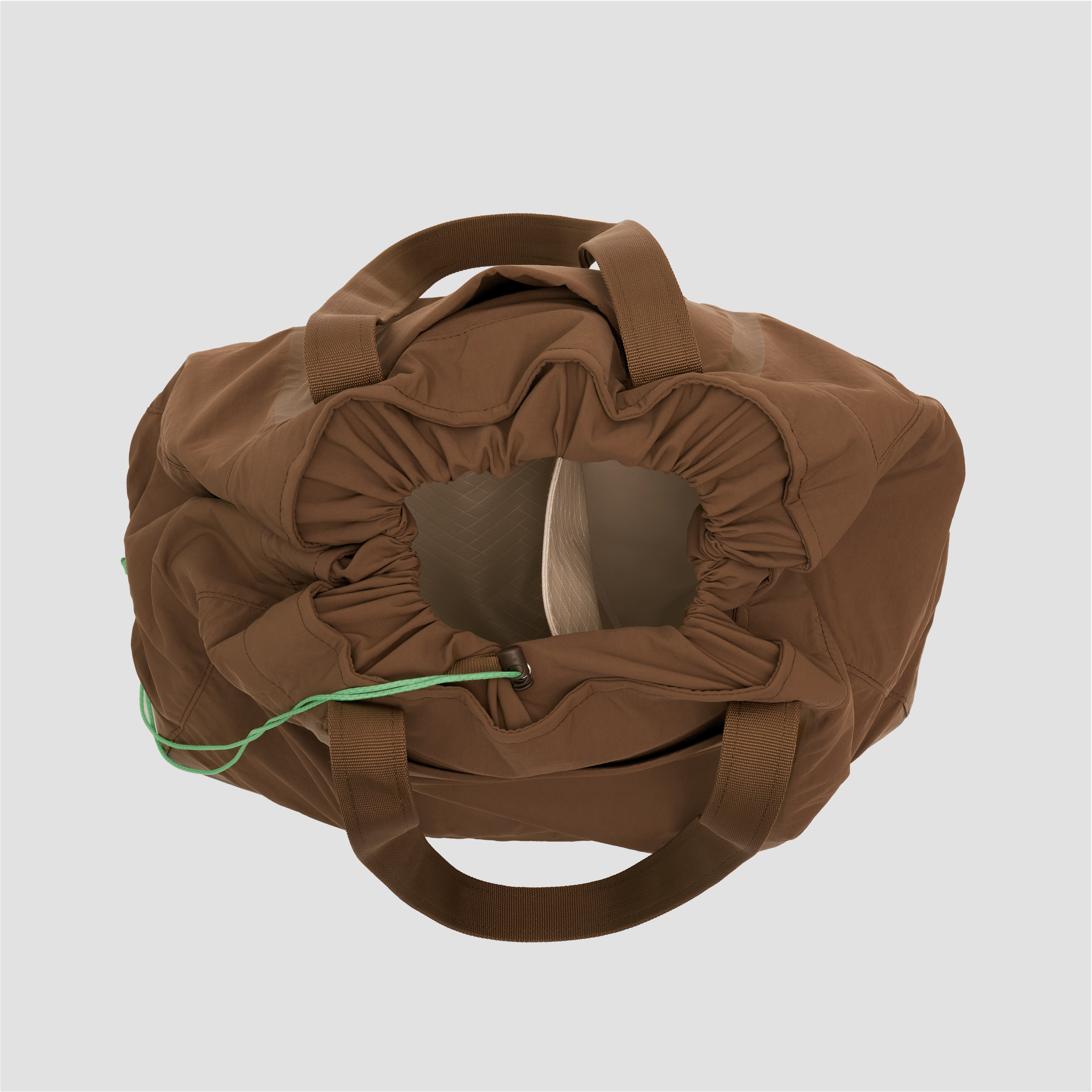 An image of Day Bag Brown cinched top down