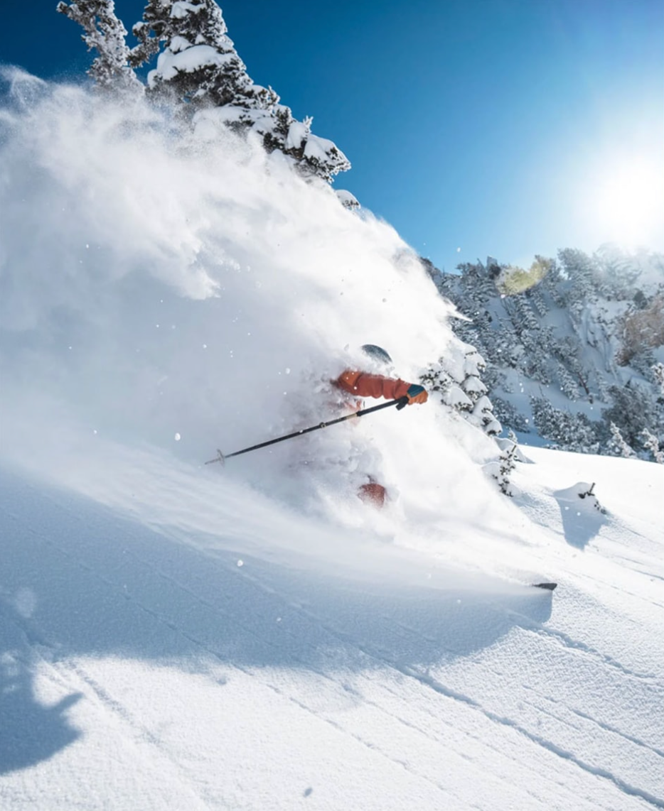 An image of a skier in snow