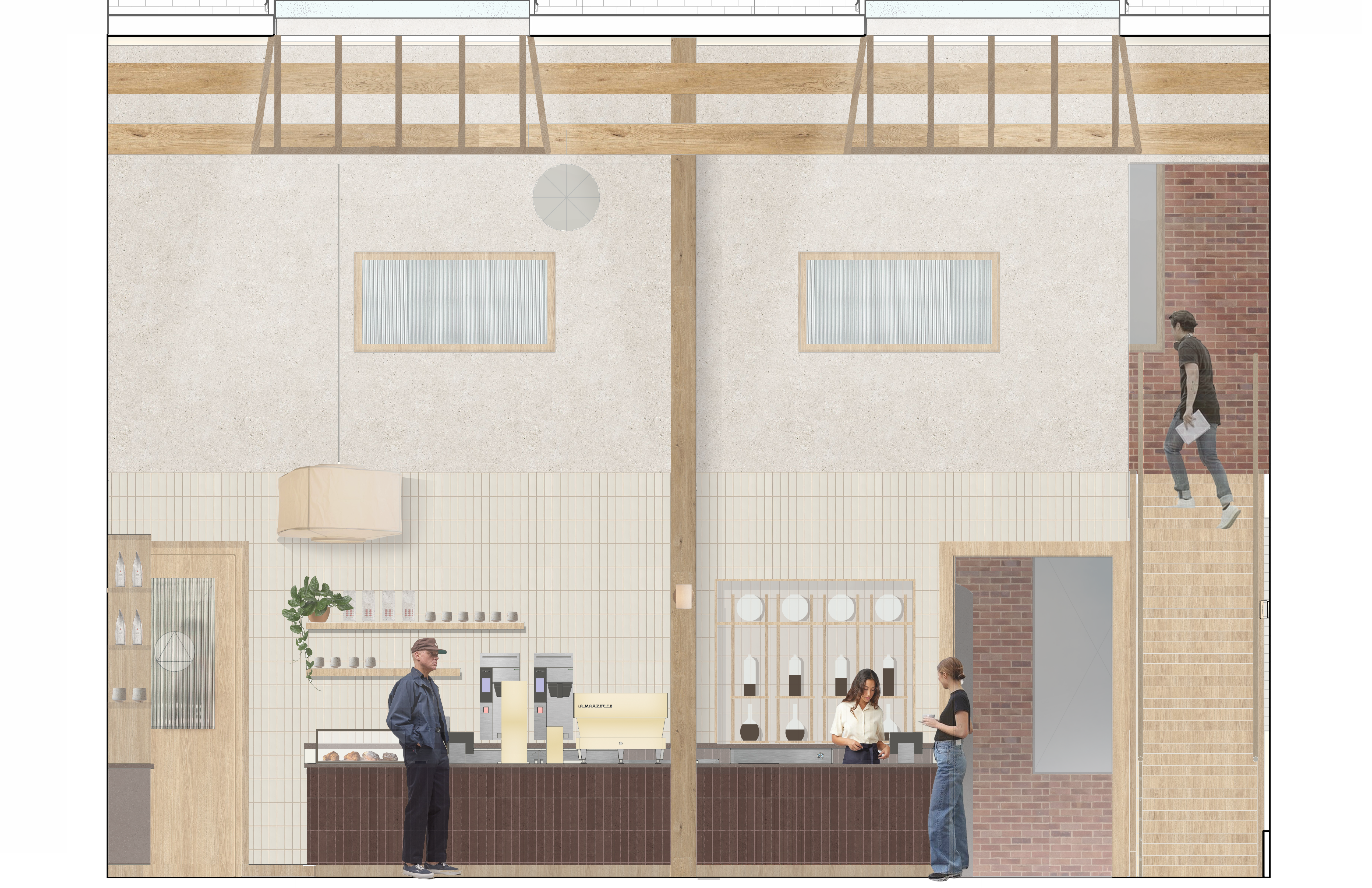 Elevation of the inside of the space