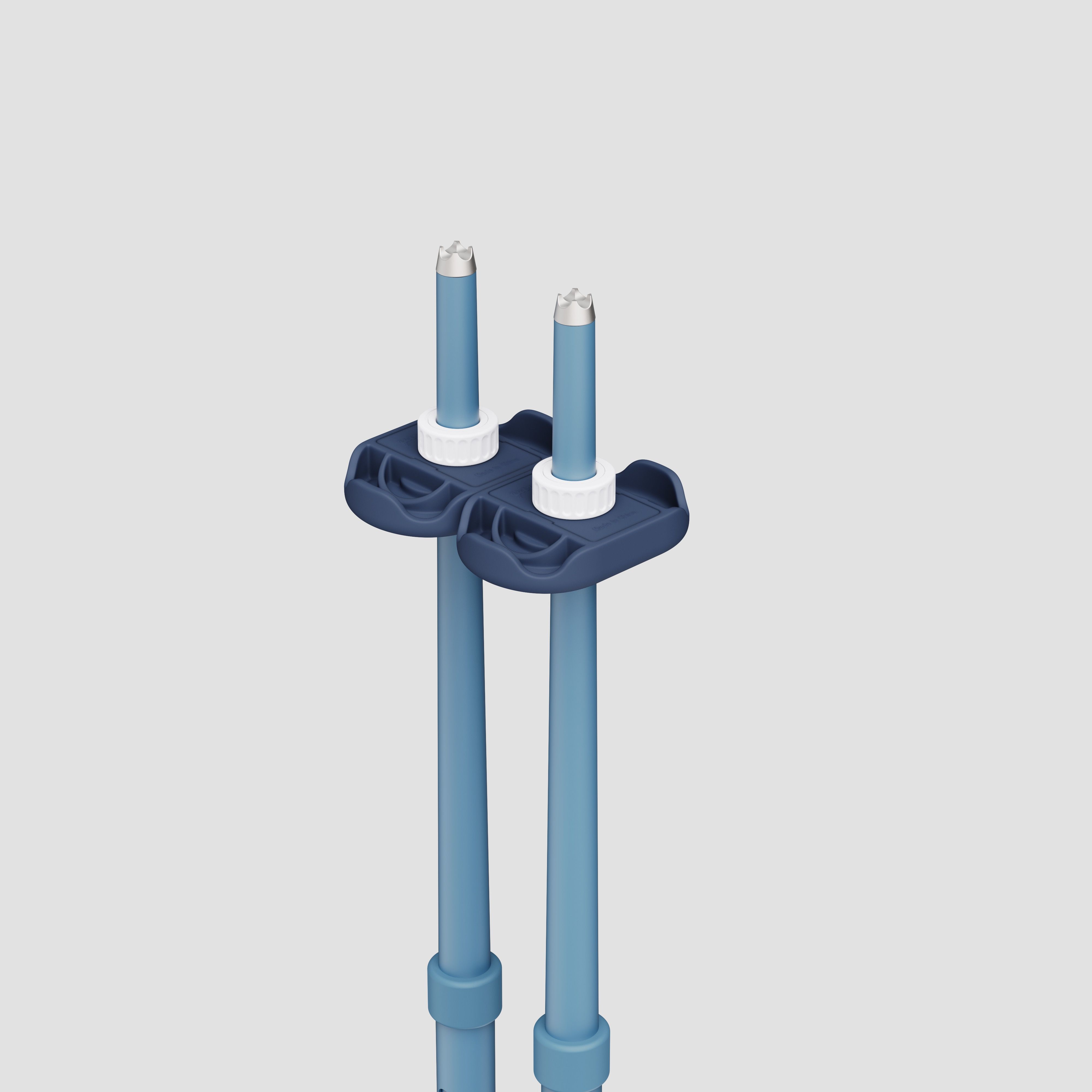 An image of P1 mini ski poles blue baskets