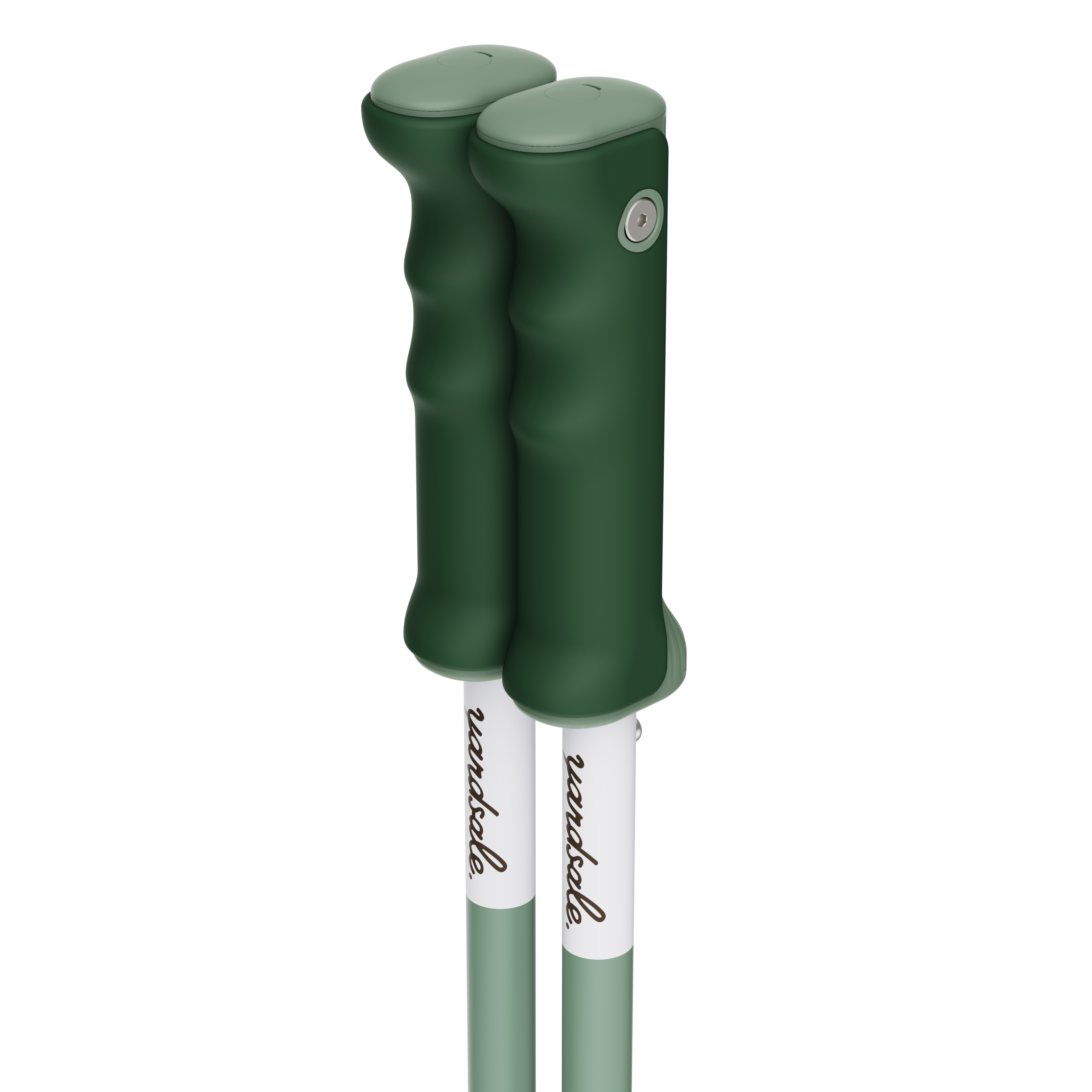An image of P1 ski poles green handles