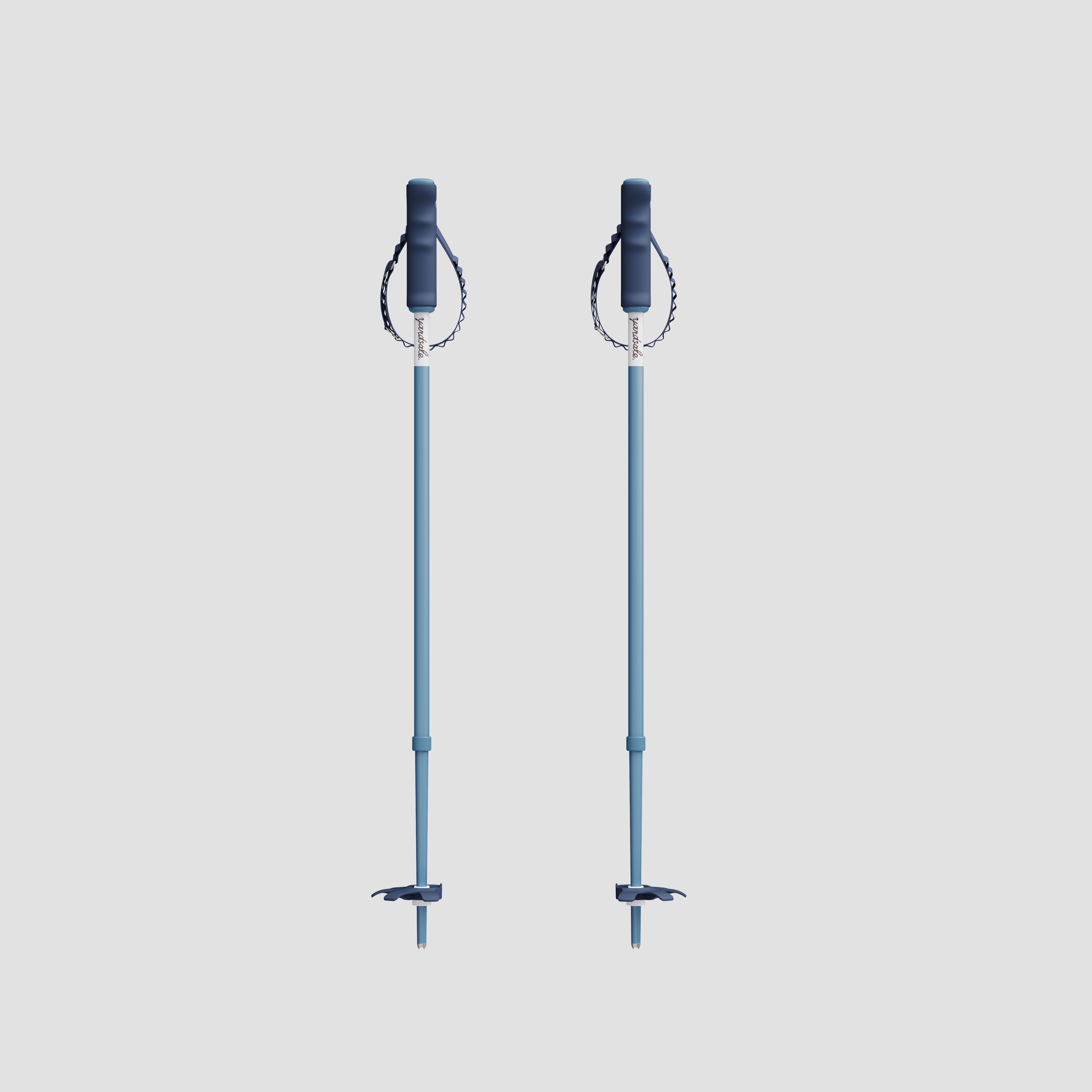 An image of P1 mini ski poles blue 