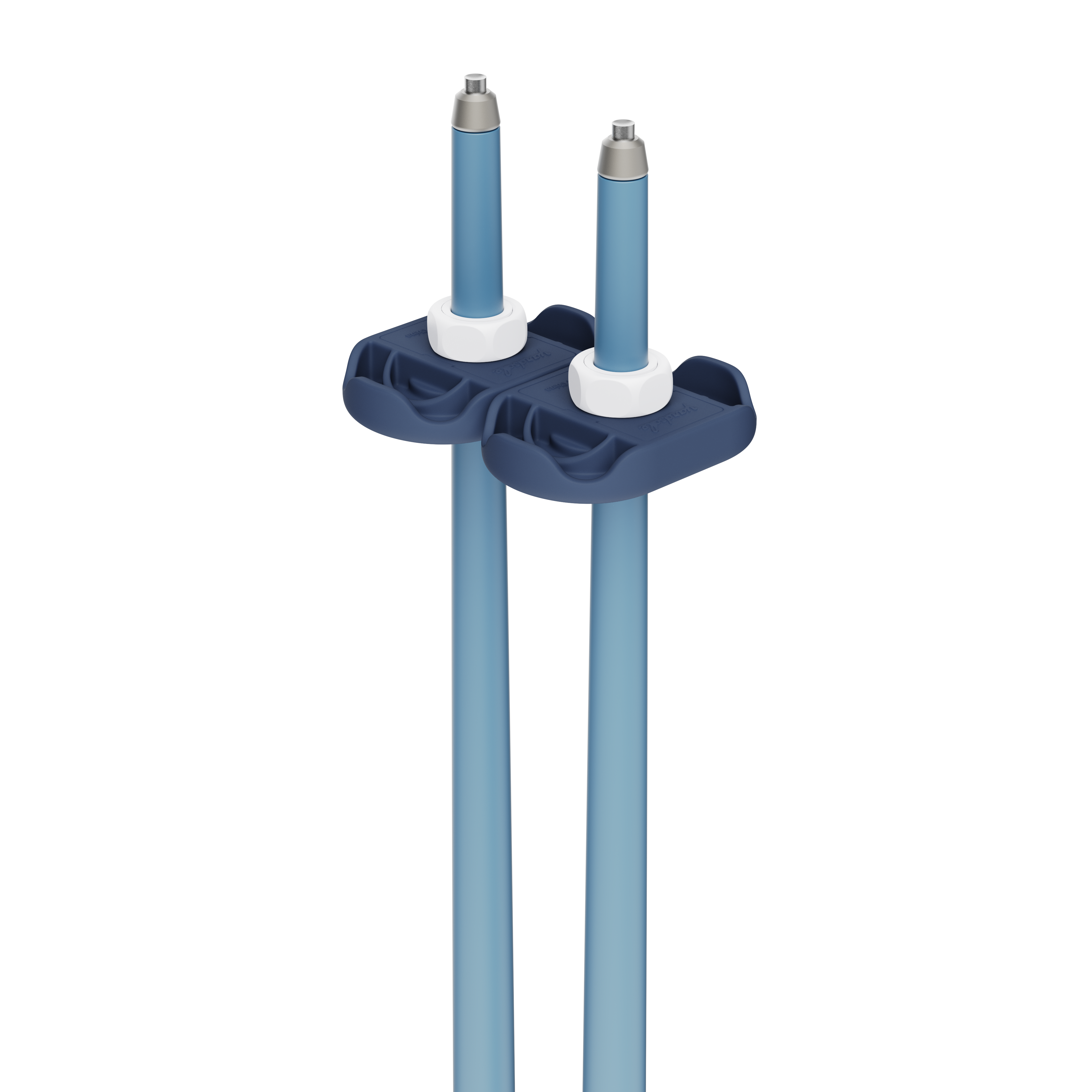 An image of P1 ski poles blue baskets