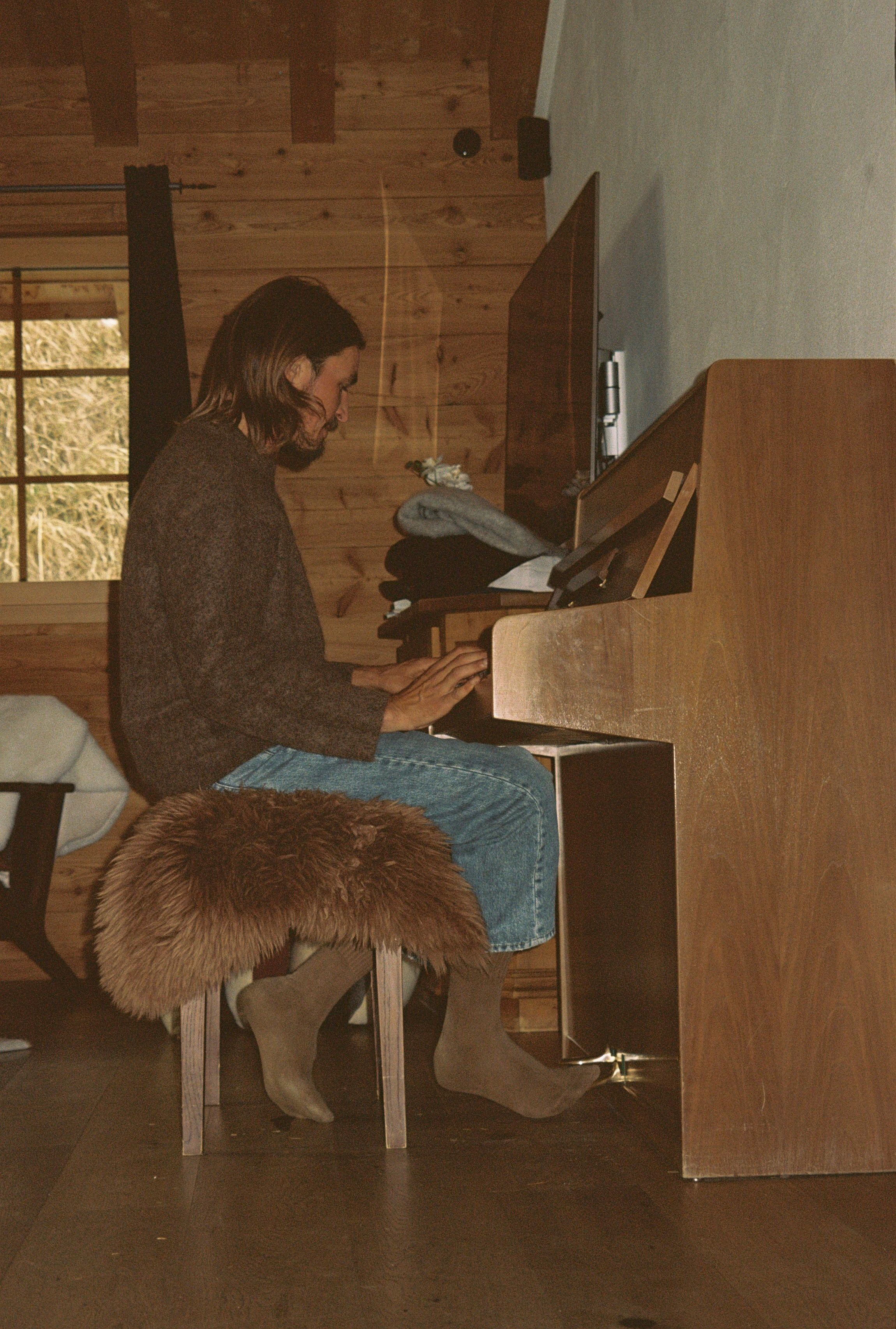 A man playing piano