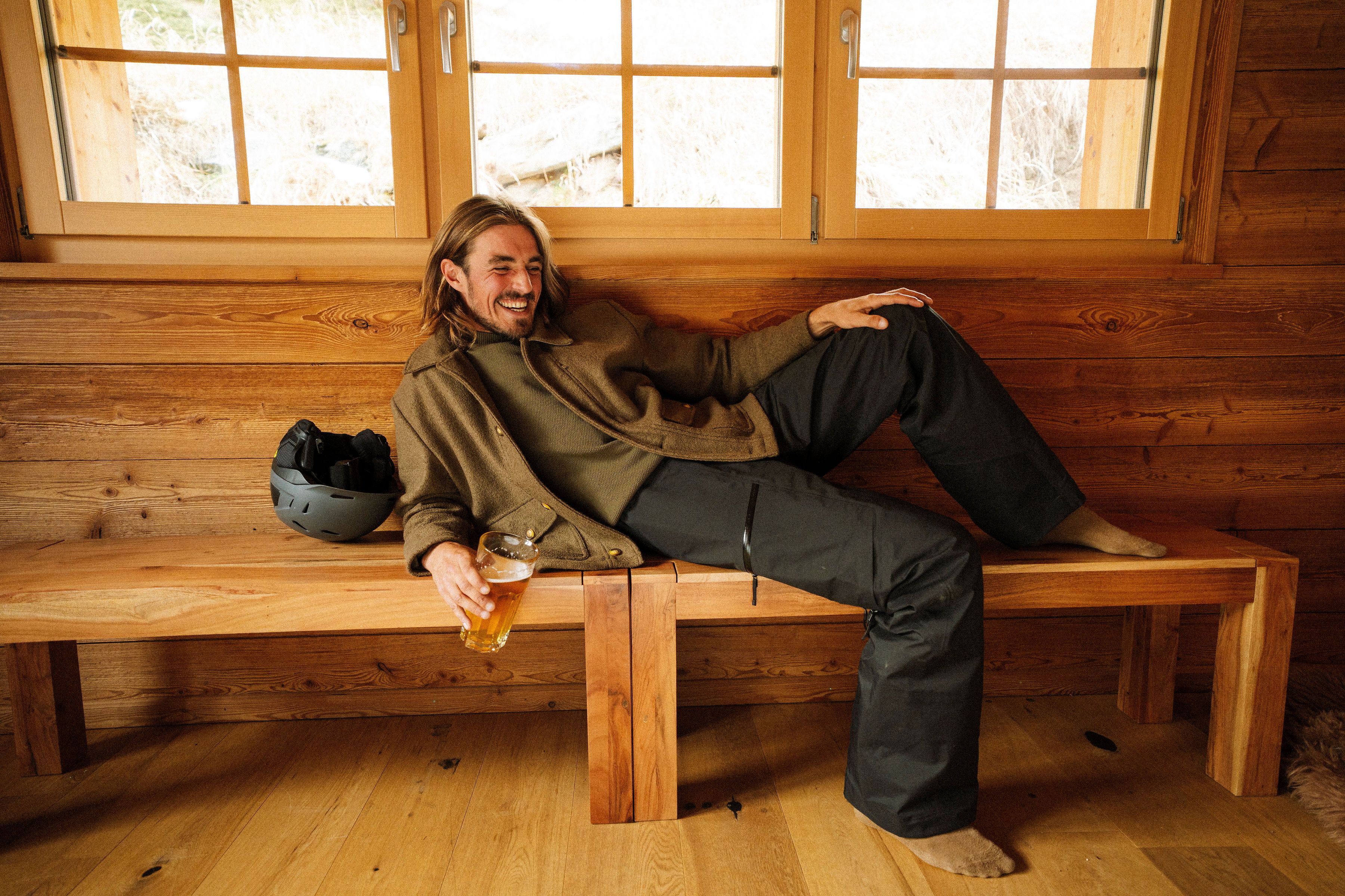 A man on a bench