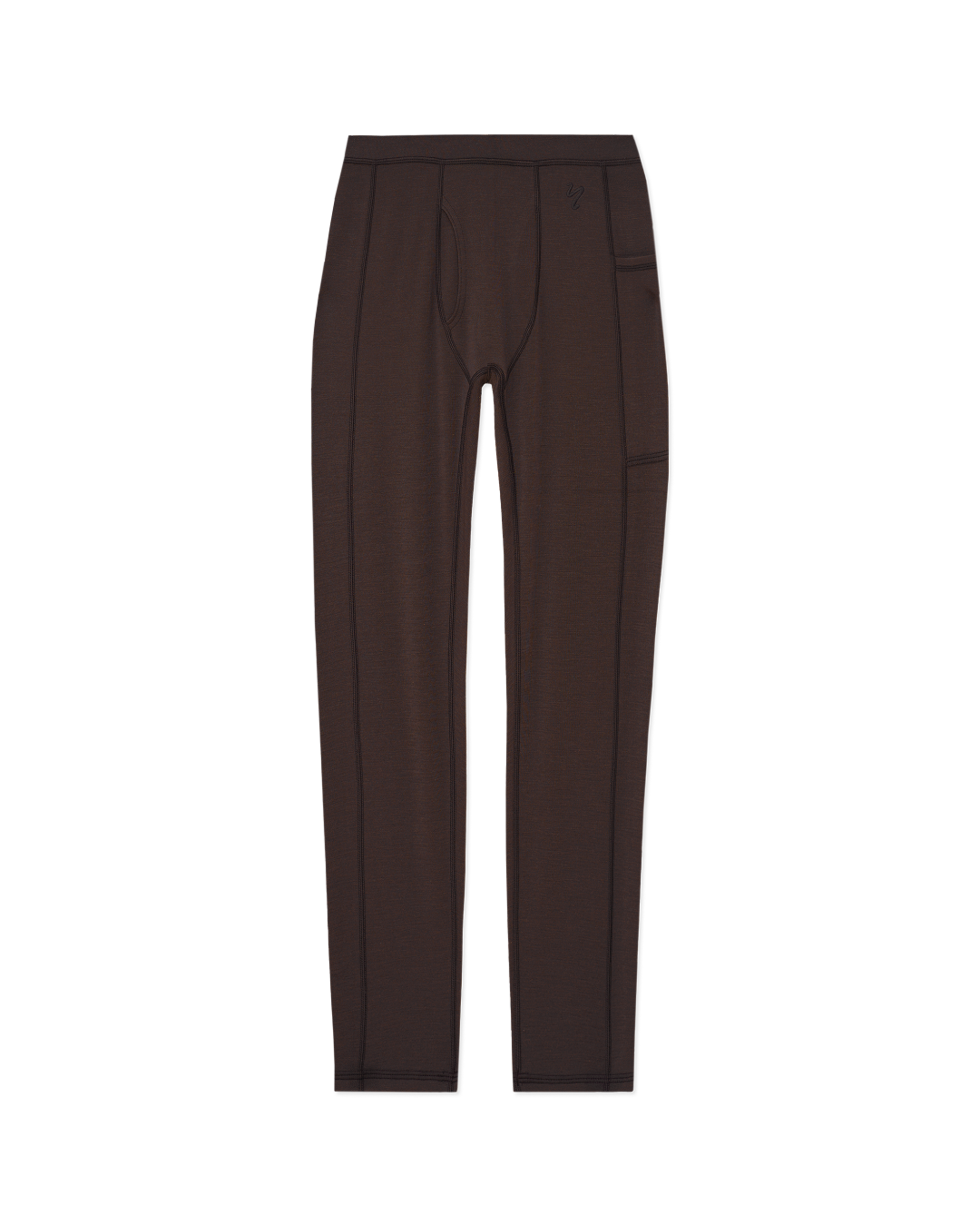 Mens baselayer bottom front brown