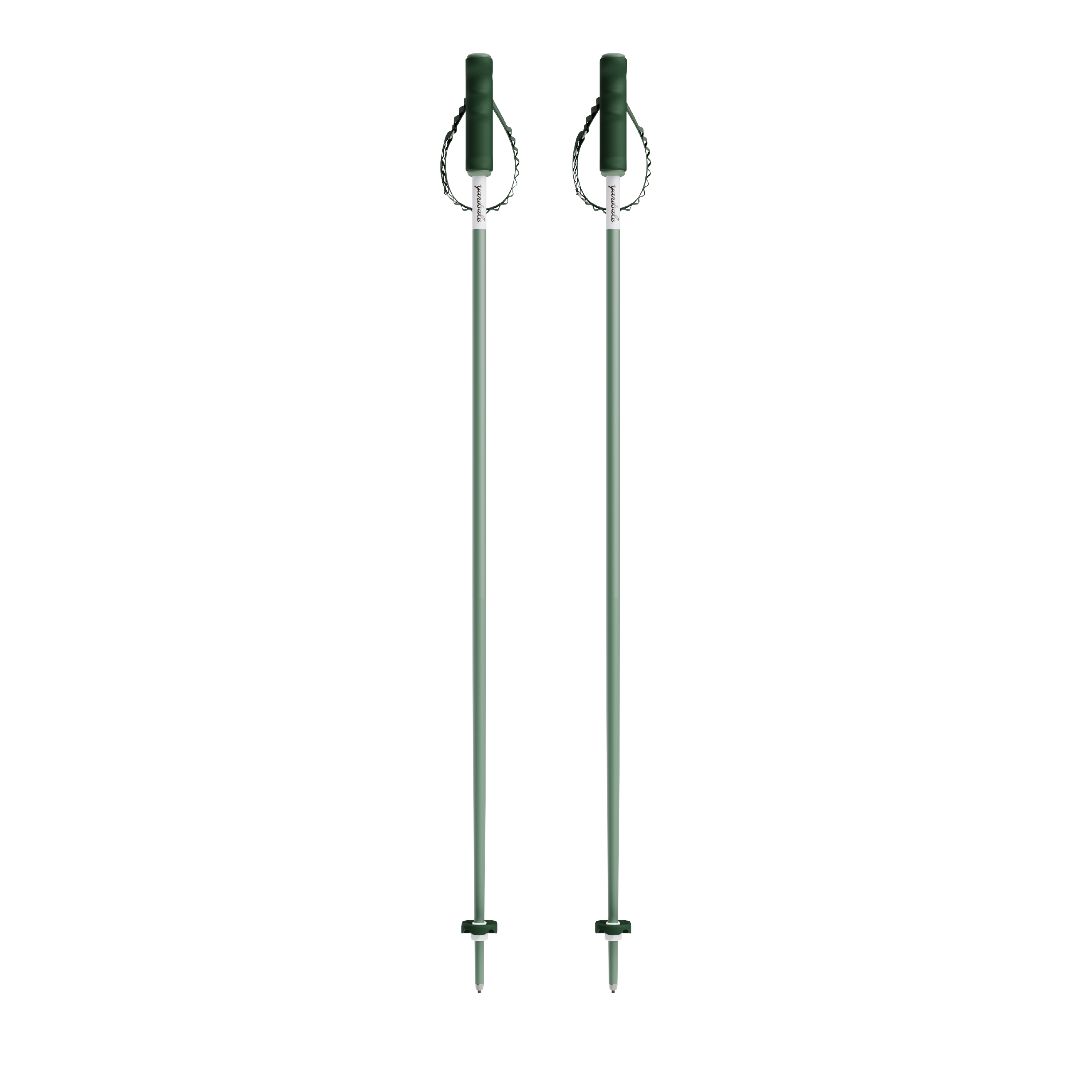 An image of P1 ski poles green