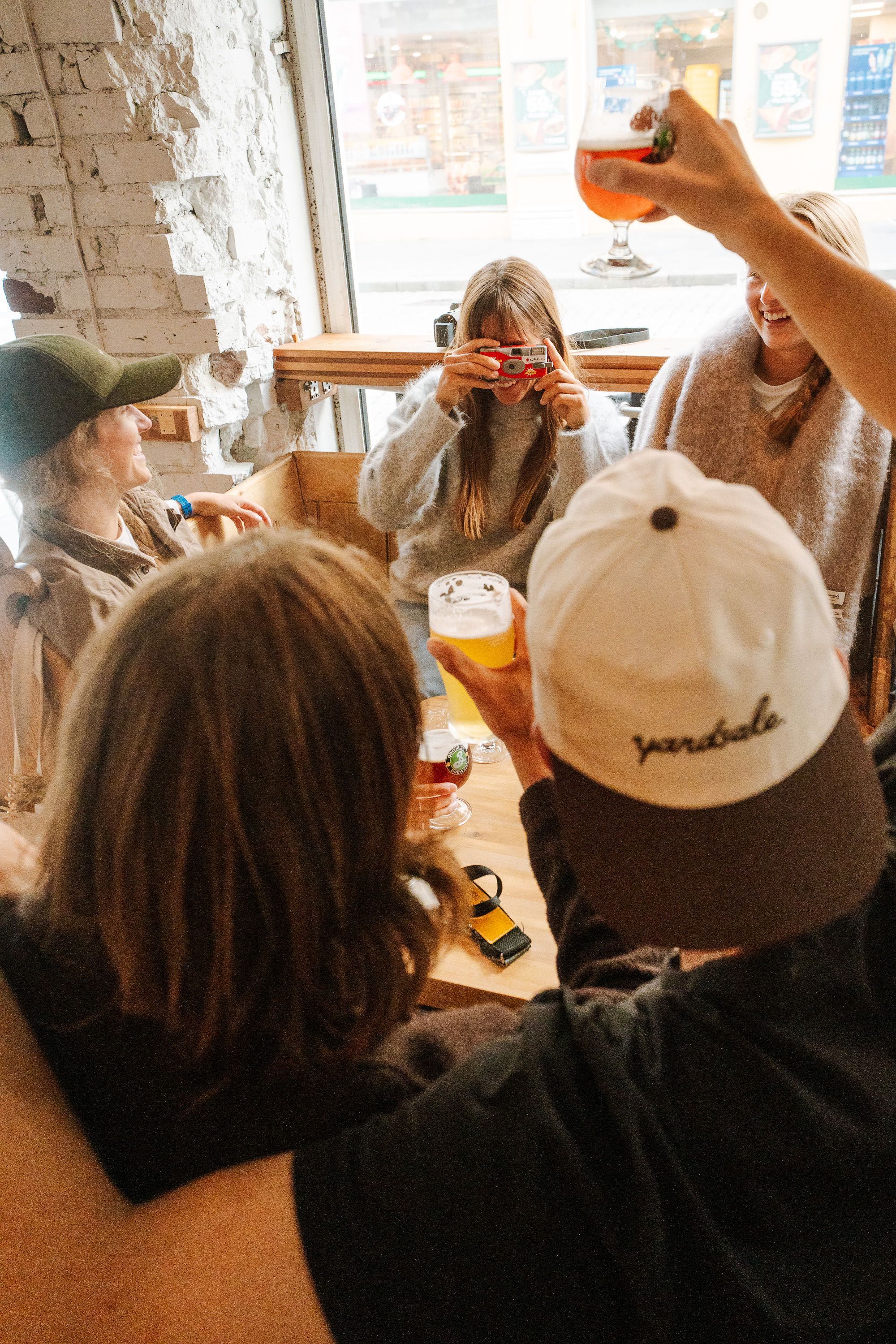 Photo of people in a bar after a ski day