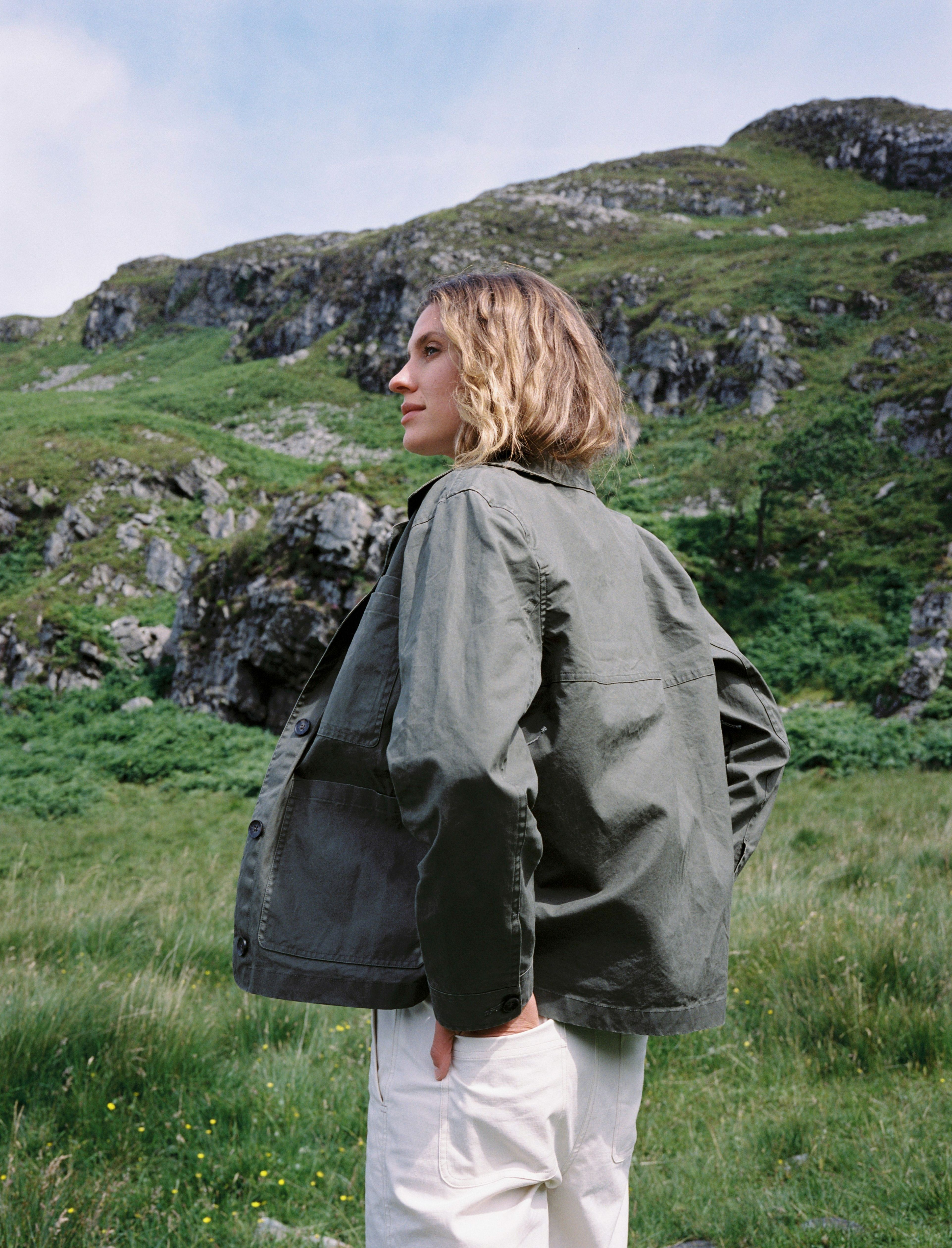 Women's waxed cotton sport coat