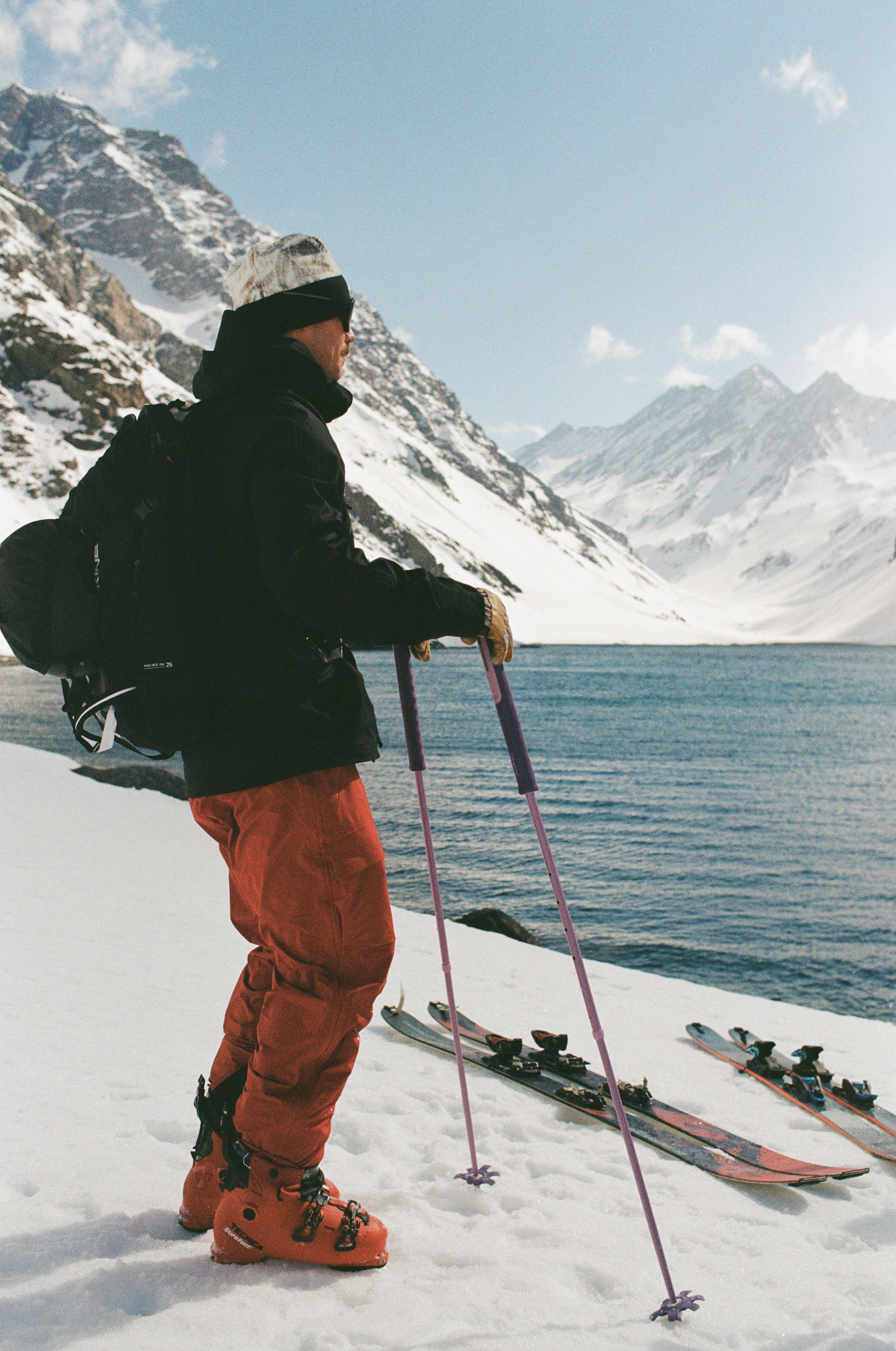 An image of a skier in the backcountry