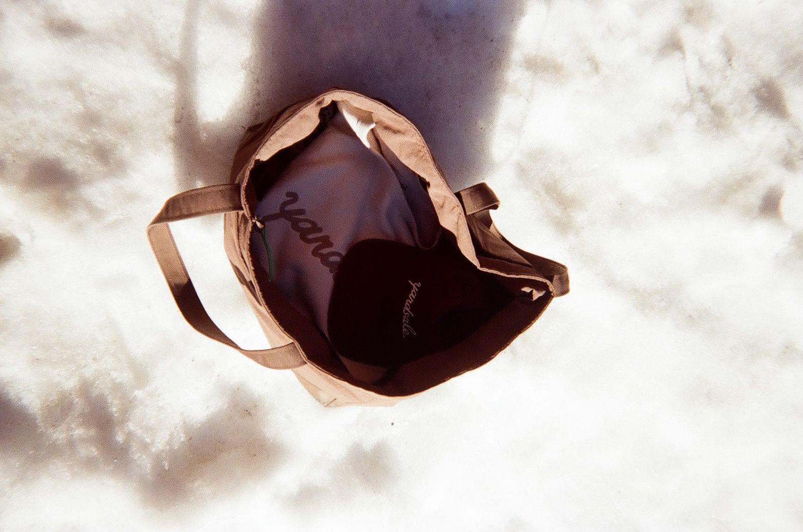 An image of a a bag in the snow