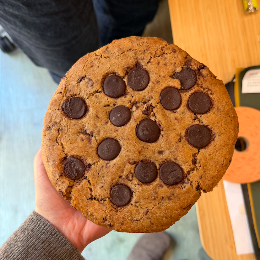 An image of Double Black's giant chocolate chip cookie