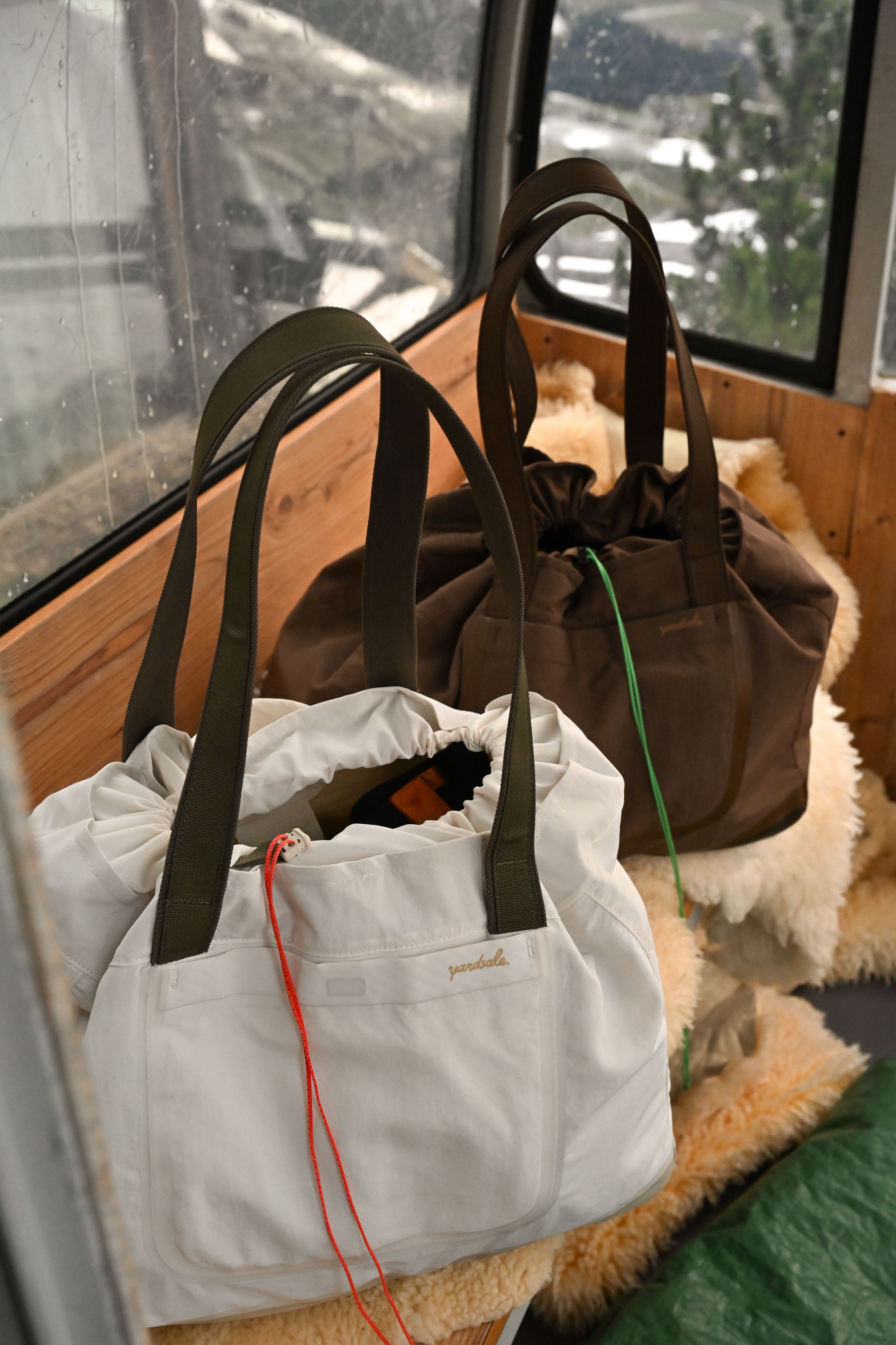 An image of two bags in a gondola