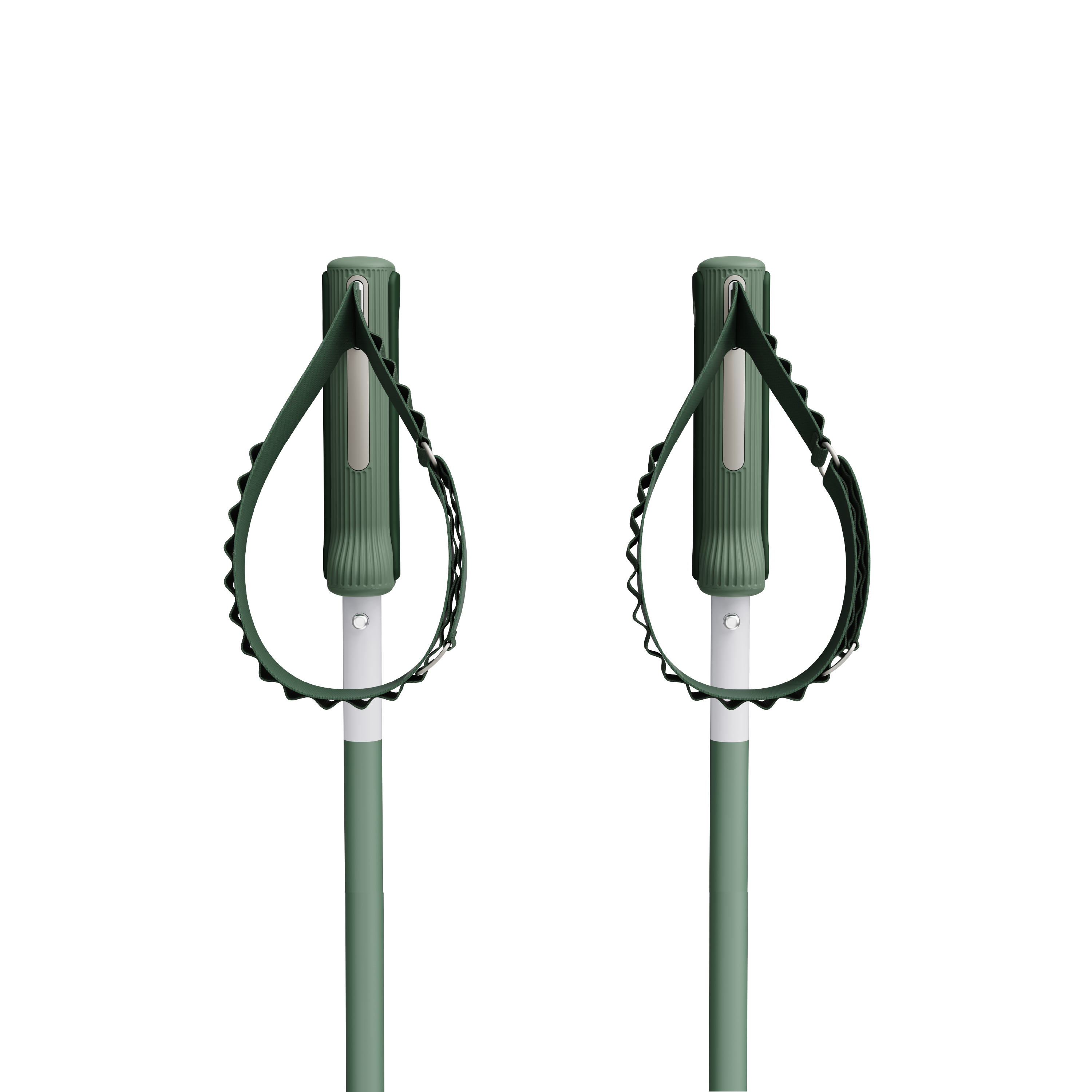 An image of P1 ski poles green handles