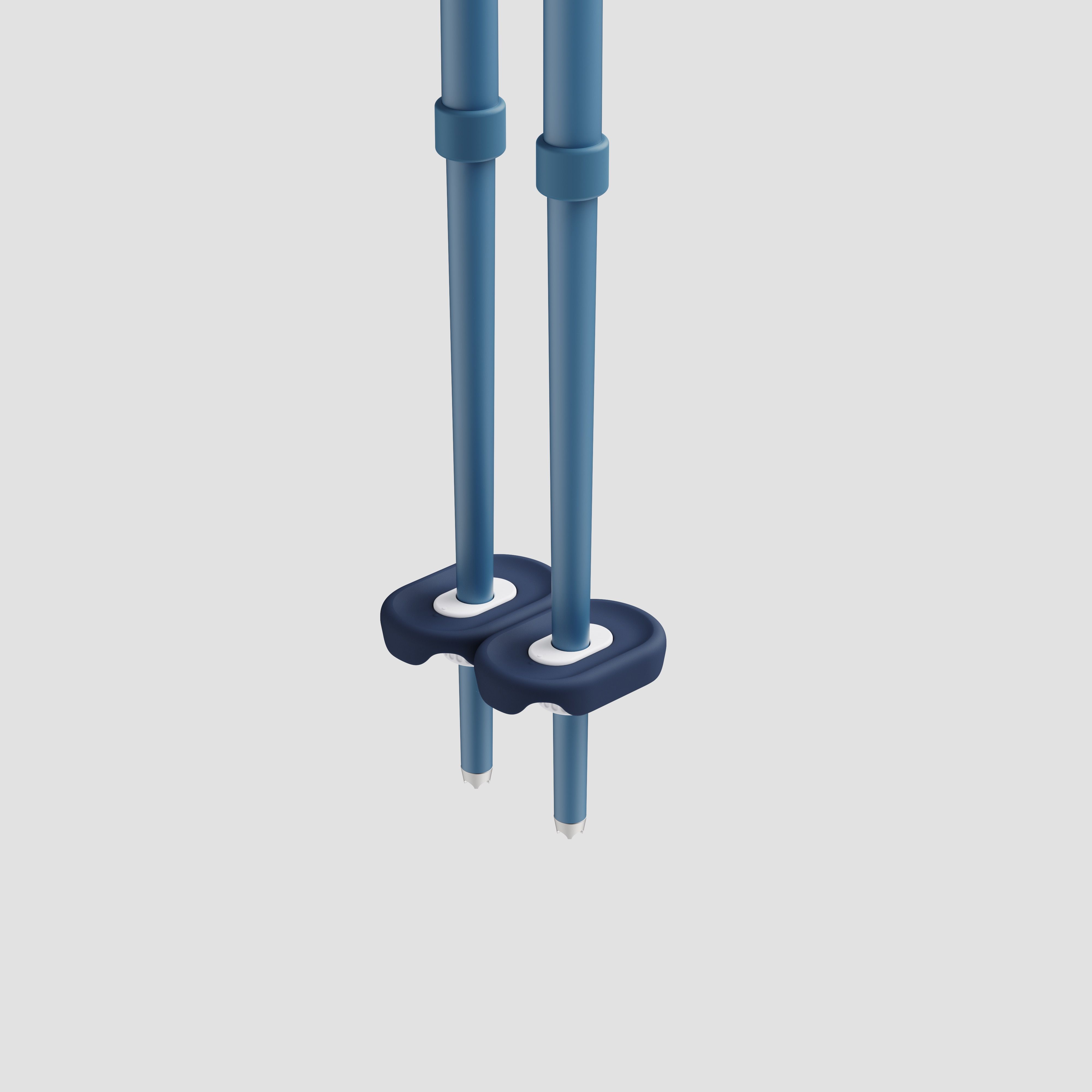 An image of P1 mini ski poles blue baskets