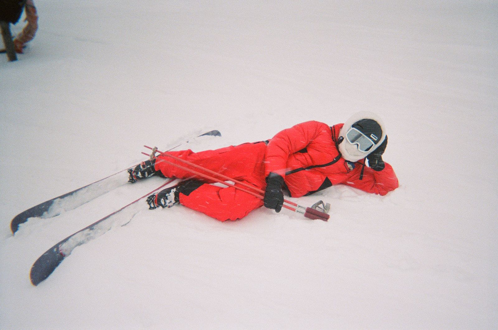 An image of a person ploughing down a slope